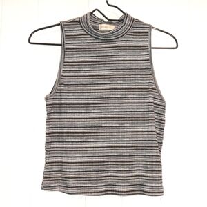 Ginger G striped mock neck top